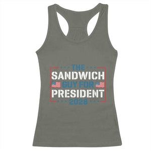 The Sandwich Guy for President 2028 Racerback Tank Top Free DC Funny Political Satire TS14 Military Green Print Your Wear