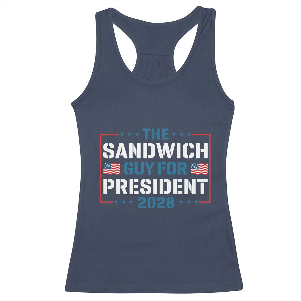 The Sandwich Guy for President 2028 Racerback Tank Top Free DC Funny Political Satire TS14 Navy Print Your Wear