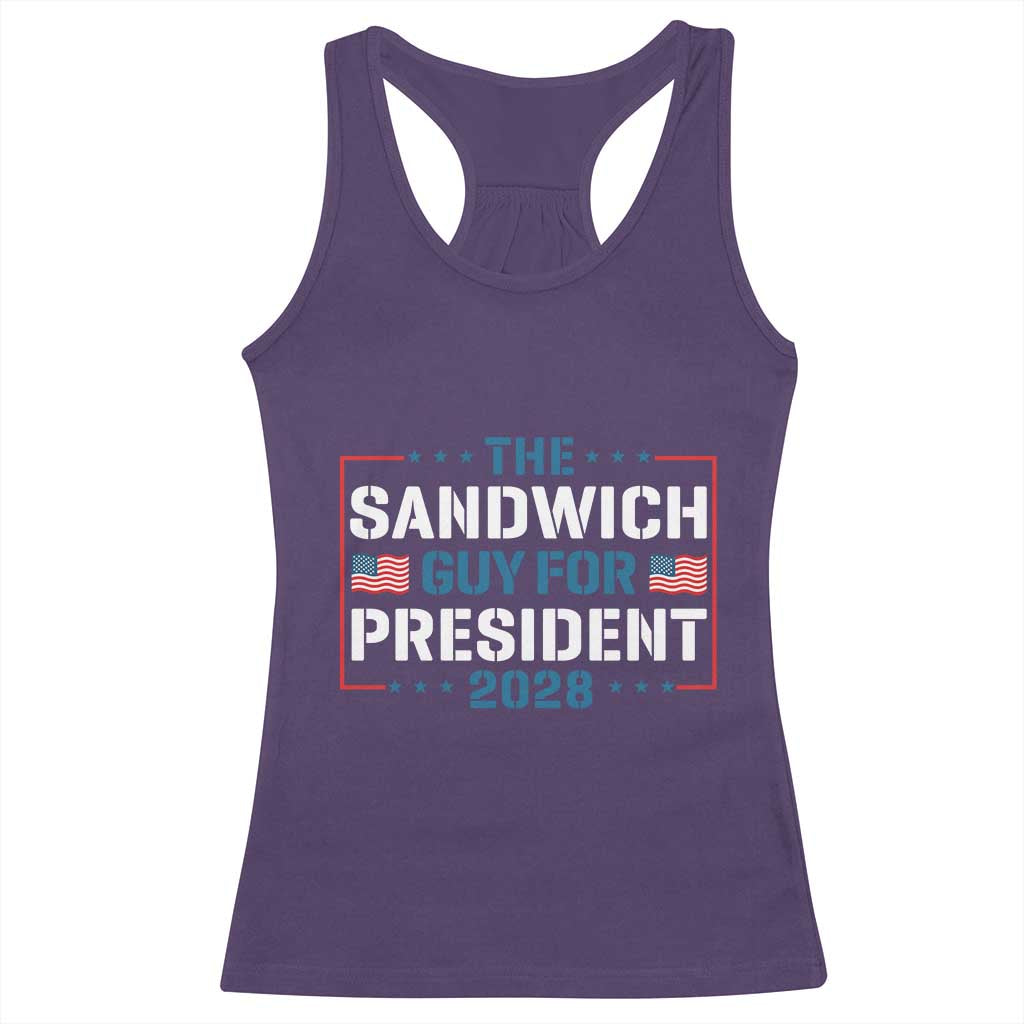 The Sandwich Guy for President 2028 Racerback Tank Top Free DC Funny Political Satire TS14 Purple Print Your Wear