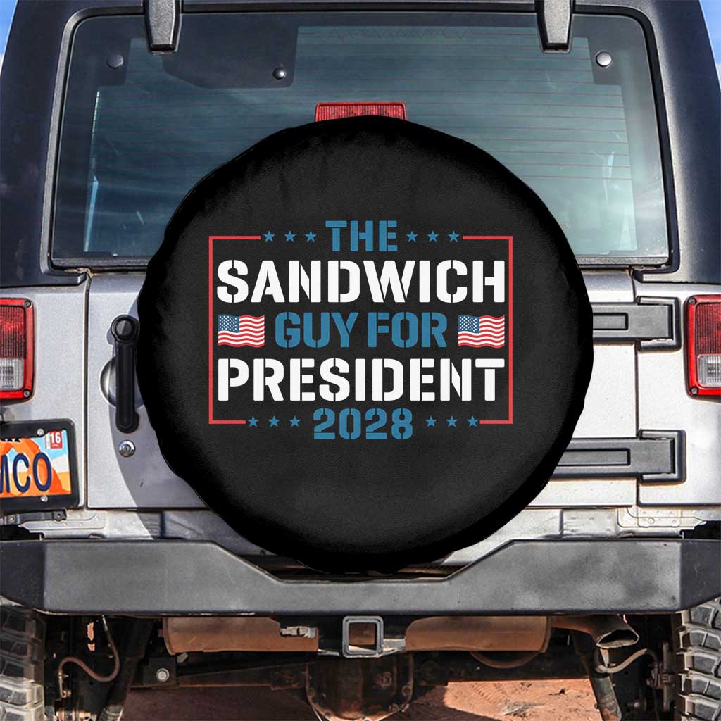 The Sandwich Guy for President 2028 Spare Tire Cover Free DC Funny Political Satire TS14 No hole Black Print Your Wear