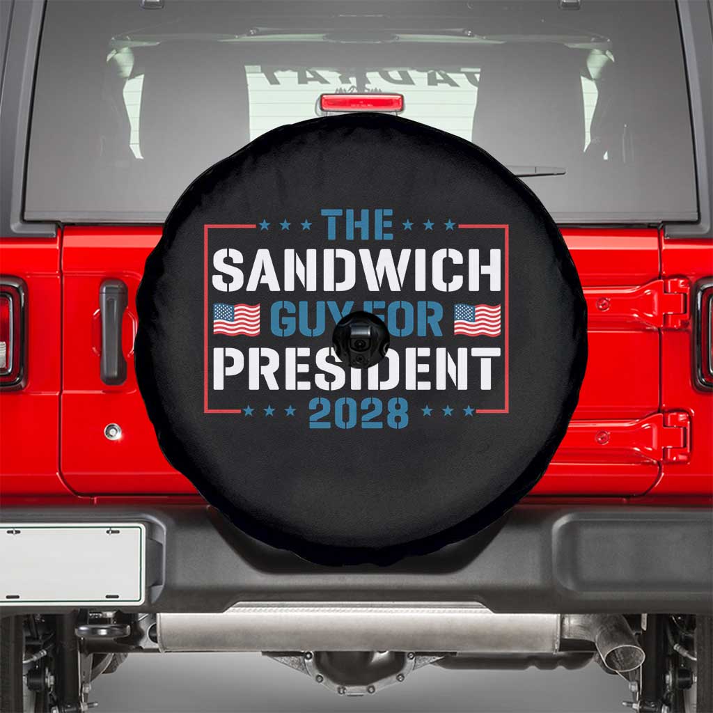 The Sandwich Guy for President 2028 Spare Tire Cover Free DC Funny Political Satire TS14 Black Print Your Wear