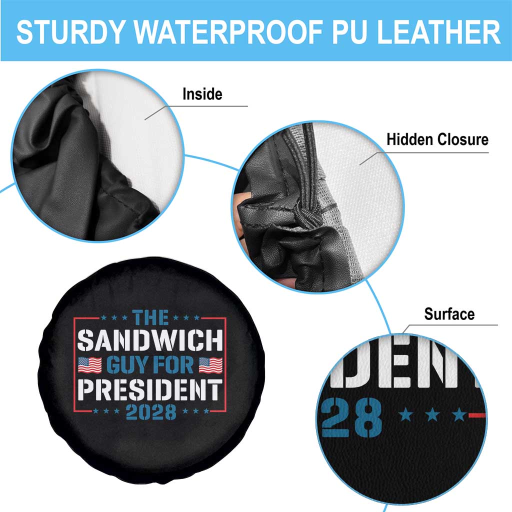 The Sandwich Guy for President 2028 Spare Tire Cover Free DC Funny Political Satire TS14 Print Your Wear