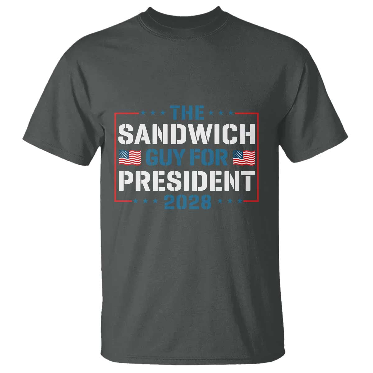 The Sandwich Guy for President 2028 T Shirt Free DC Funny Political Satire TS14 Dark Heather Print Your Wear