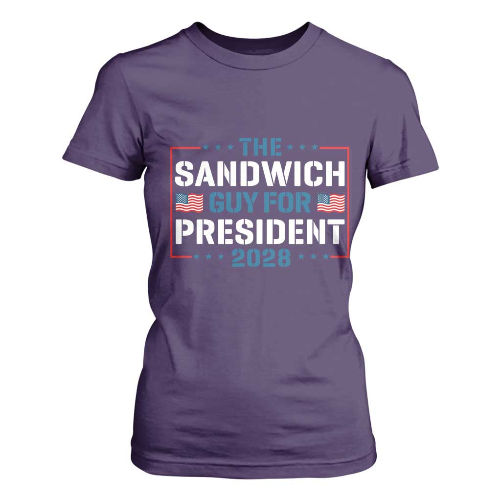 The Sandwich Guy for President 2028 T Shirt For Women Free DC Funny Political Satire TS14 Purple Print Your Wear