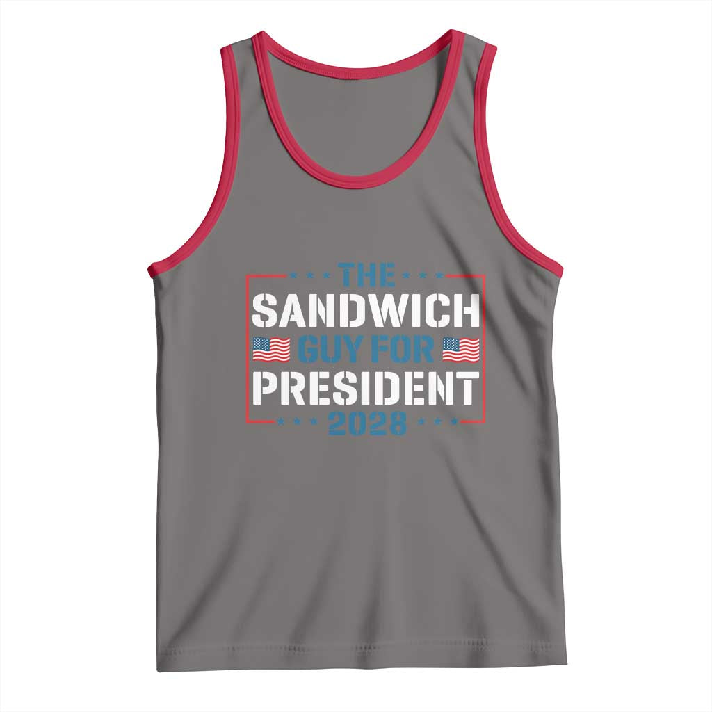 The Sandwich Guy for President 2028 Tank Top Free DC Funny Political Satire TS14 Deep Heather Red Print Your Wear