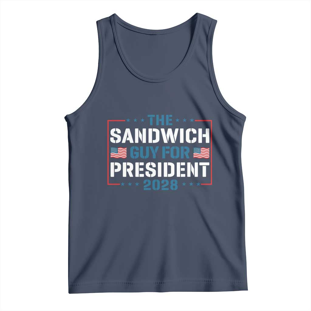 The Sandwich Guy for President 2028 Tank Top Free DC Funny Political Satire TS14 Navy Print Your Wear