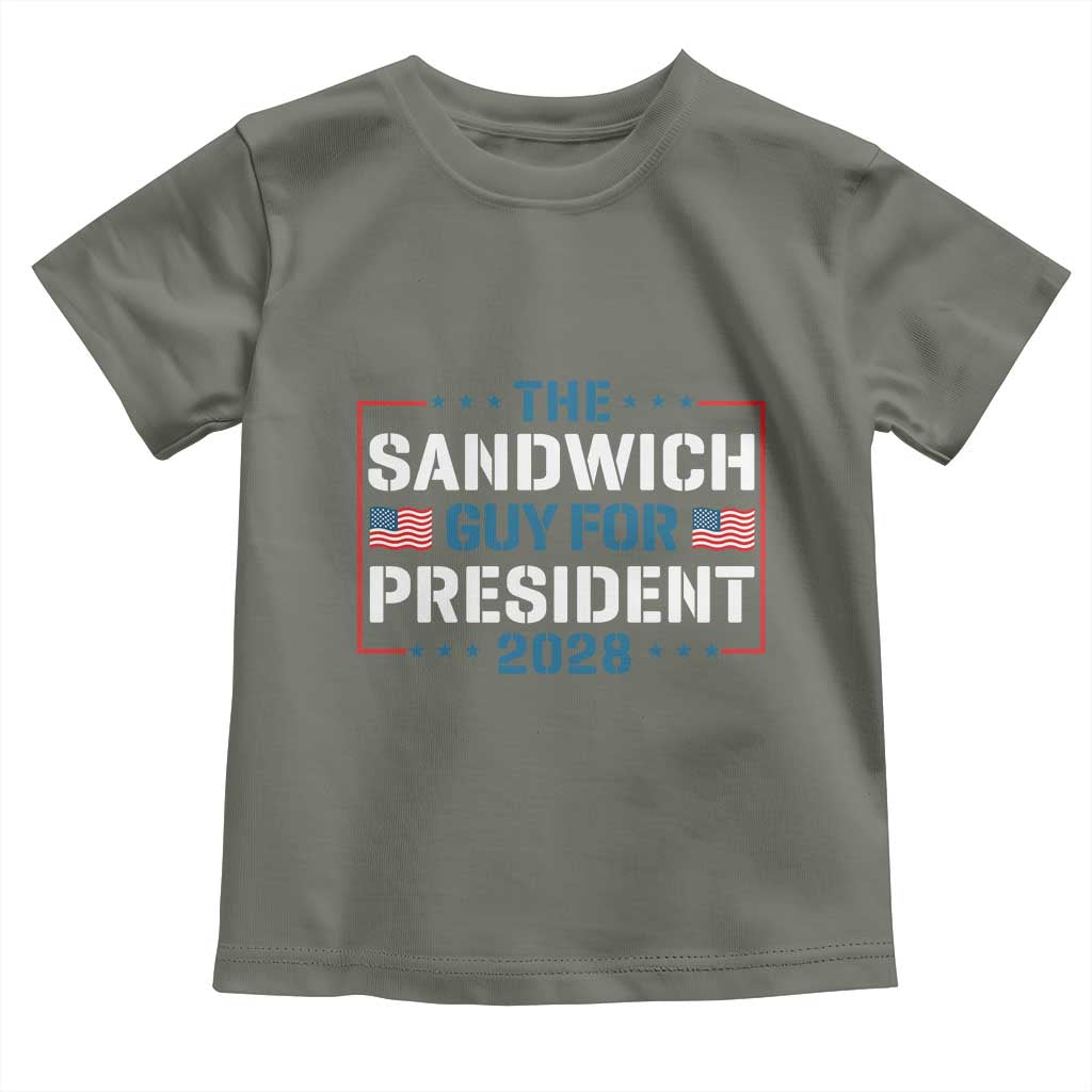 The Sandwich Guy for President 2028 Toddler T Shirt Free DC Funny Political Satire TS14 Military Green Print Your Wear