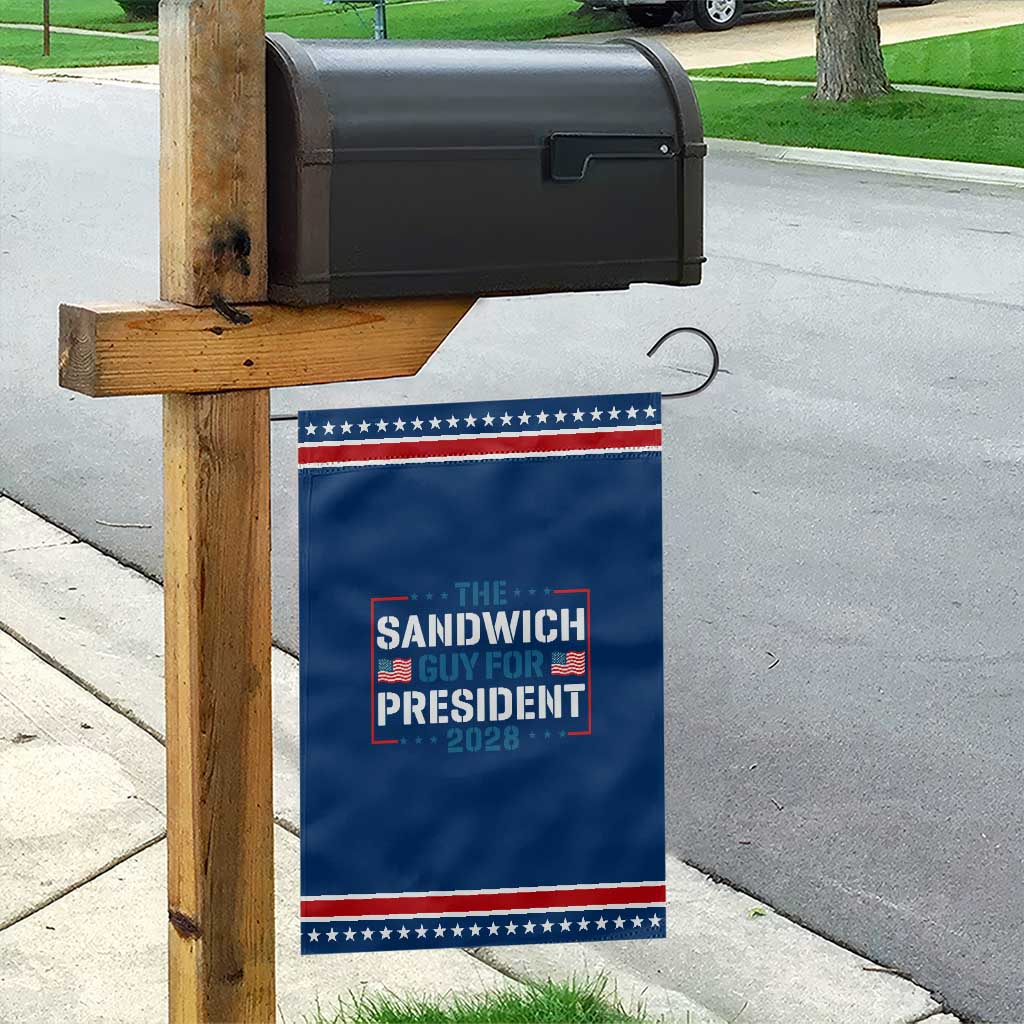 The Sandwich Guy for President 2028 Garden Flag Free DC Funny Political Satire TS14 Classic Blue Red Print Your Wear