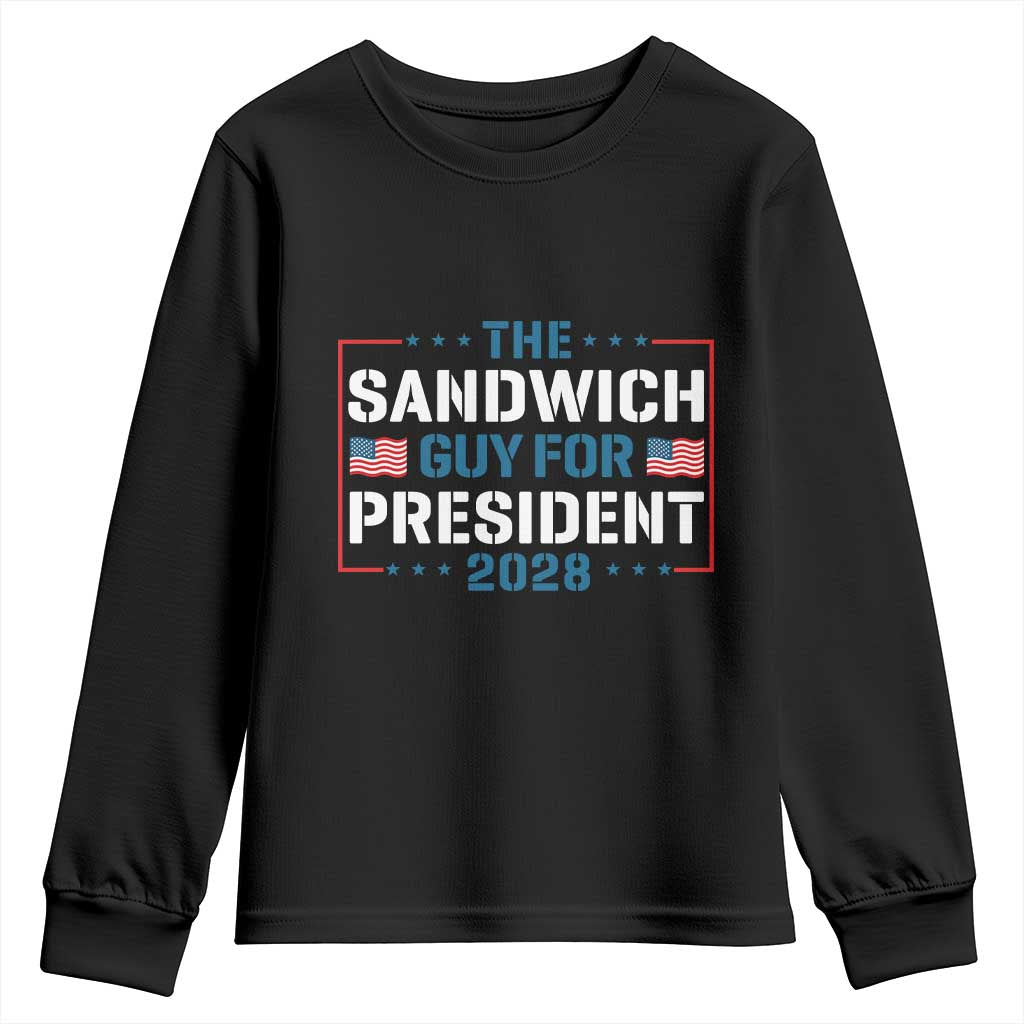 The Sandwich Guy for President 2028 Youth Sweatshirt Free DC Funny Political Satire - Print Your Wear