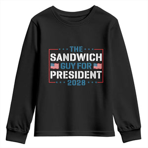 The Sandwich Guy for President 2028 Youth Sweatshirt Free DC Funny Political Satire - Print Your Wear