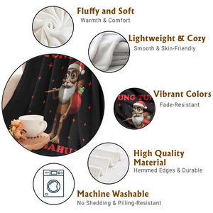 Funny Italian Brainrot Christmas Throw Blanket Tung Tung Tung Sahur Meme TS14 Print Your Wear