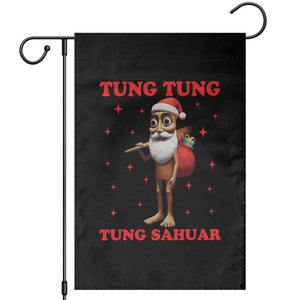 Funny Italian Brainrot Christmas Garden Flag Tung Tung Tung Sahur Meme TS14 Black Print Your Wear