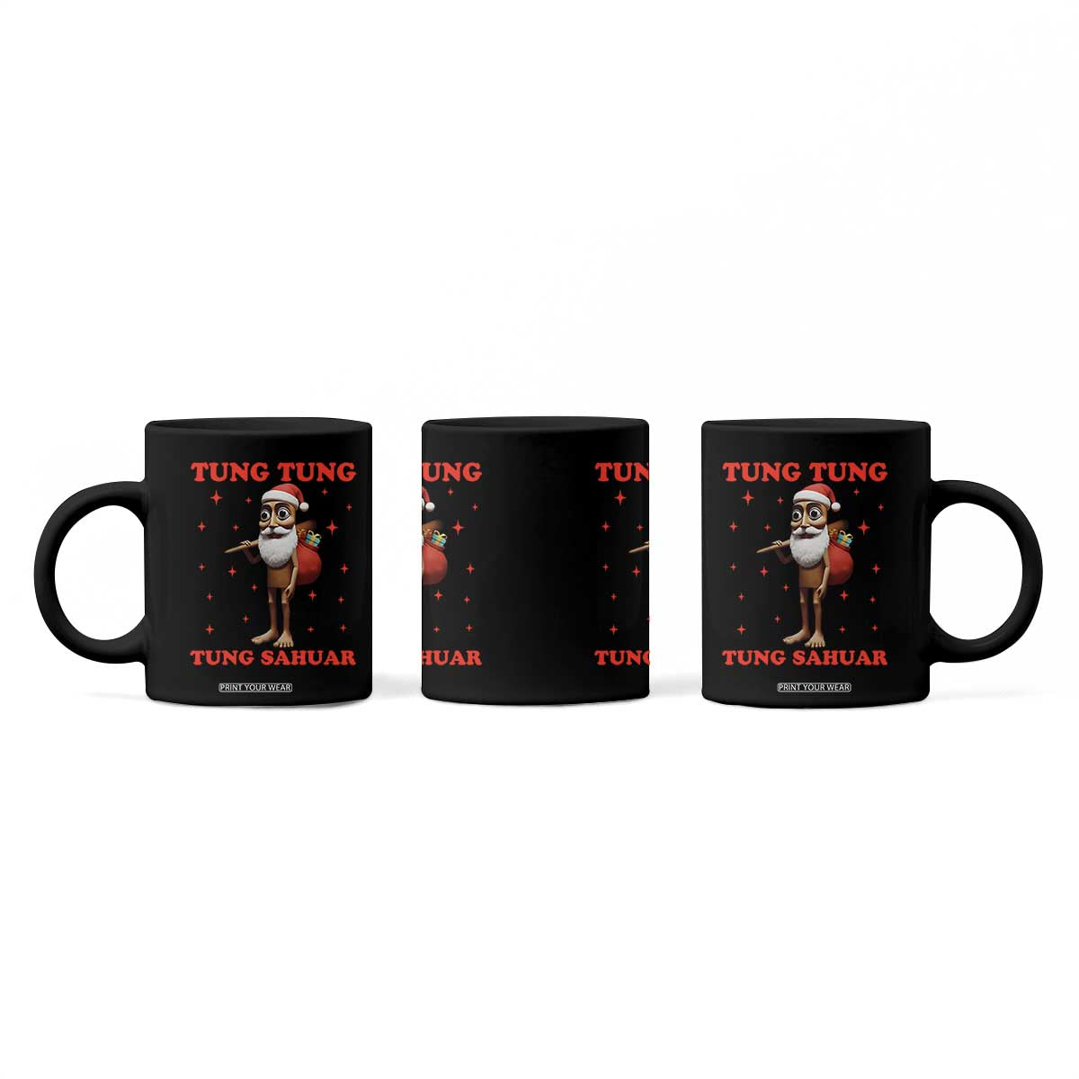 Funny Italian Brainrot Christmas Coffee Mug Tung Tung Tung Sahur Meme TS14 Print Your Wear
