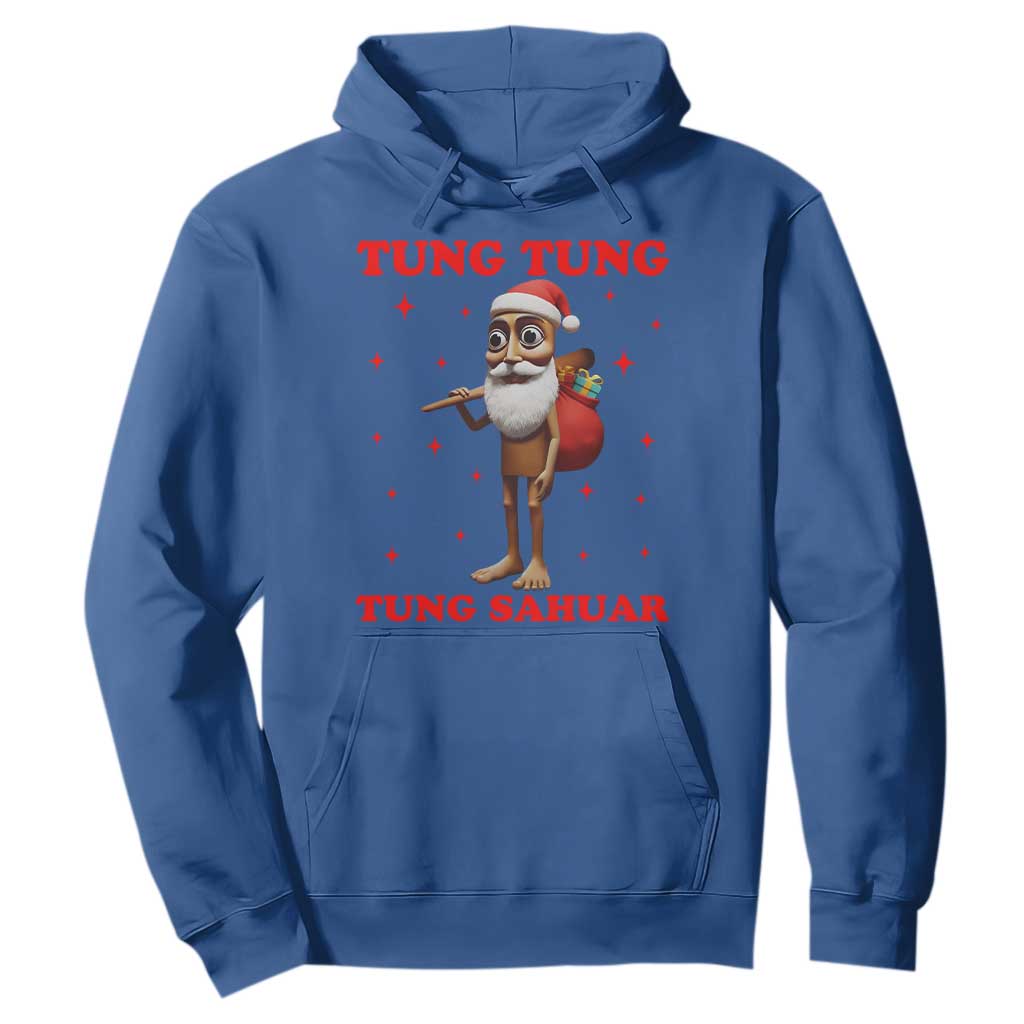 Funny Italian Brainrot Christmas Hoodie Tung Tung Tung Sahur Meme TS14 Royal Blue Print Your Wear