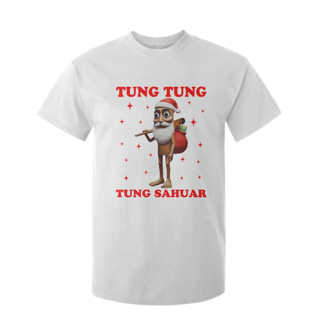 Funny Italian Brainrot Christmas T Shirt For Kid Tung Tung Tung Sahur Meme TS14 White Print Your Wear