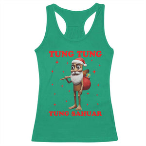 Funny Italian Brainrot Christmas Racerback Tank Top Tung Tung Tung Sahur Meme TS14 Irish Green Print Your Wear