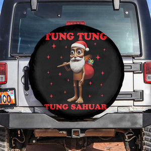 Funny Italian Brainrot Christmas Spare Tire Cover Tung Tung Tung Sahur Meme TS14 No hole Black Print Your Wear
