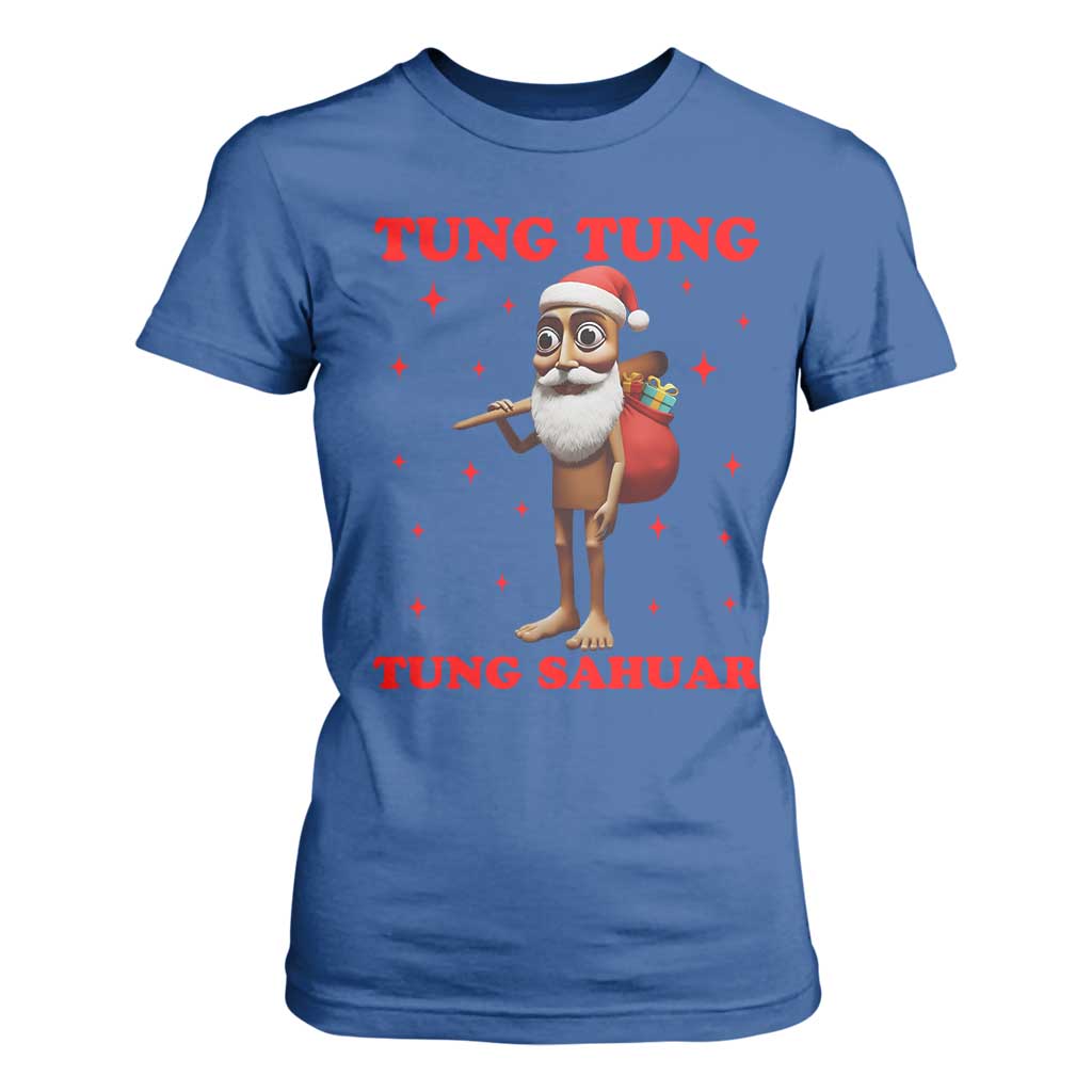Funny Italian Brainrot Christmas T Shirt For Women Tung Tung Tung Sahur Meme TS14 Royal Blue Print Your Wear