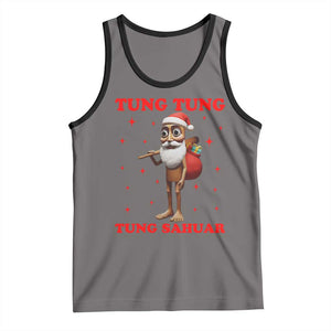Funny Italian Brainrot Christmas Tank Top Tung Tung Tung Sahur Meme TS14 Deep Heather Black Print Your Wear
