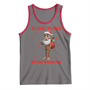 Funny Italian Brainrot Christmas Tank Top Tung Tung Tung Sahur Meme TS14 Deep Heather Red Print Your Wear