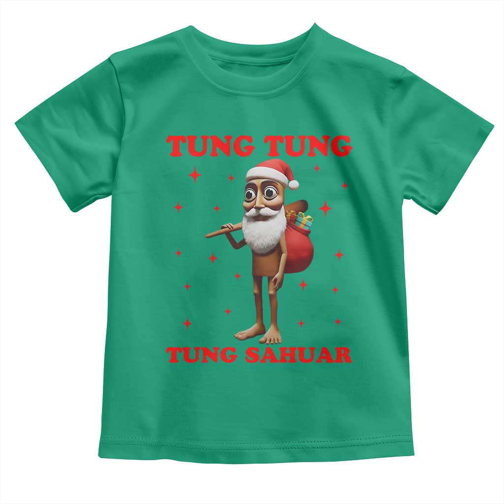 Funny Italian Brainrot Christmas Toddler T Shirt Tung Tung Tung Sahur Meme TS14 Irish Green Print Your Wear