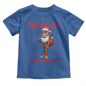 Funny Italian Brainrot Christmas Toddler T Shirt Tung Tung Tung Sahur Meme TS14 Royal Blue Print Your Wear