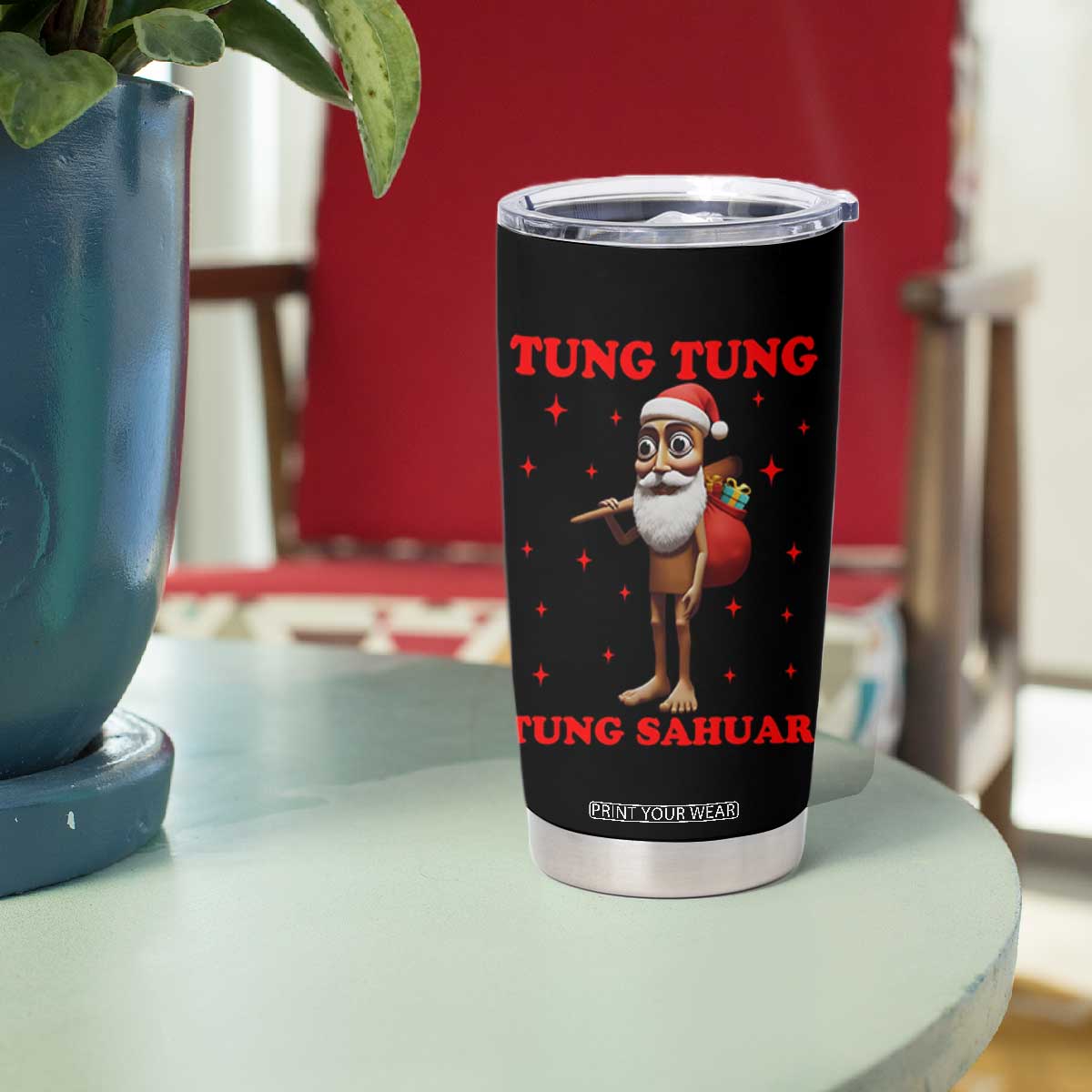 Funny Italian Brainrot Christmas Tumbler Cup Tung Tung Tung Sahur Meme TS14 Print Your Wear