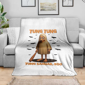 Funny Italian Brainrot Halloween Throw Blanket Tung Tung Tung Sahur Meme TS14 Print Your Wear