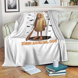 Funny Italian Brainrot Halloween Throw Blanket Tung Tung Tung Sahur Meme TS14 Print Your Wear