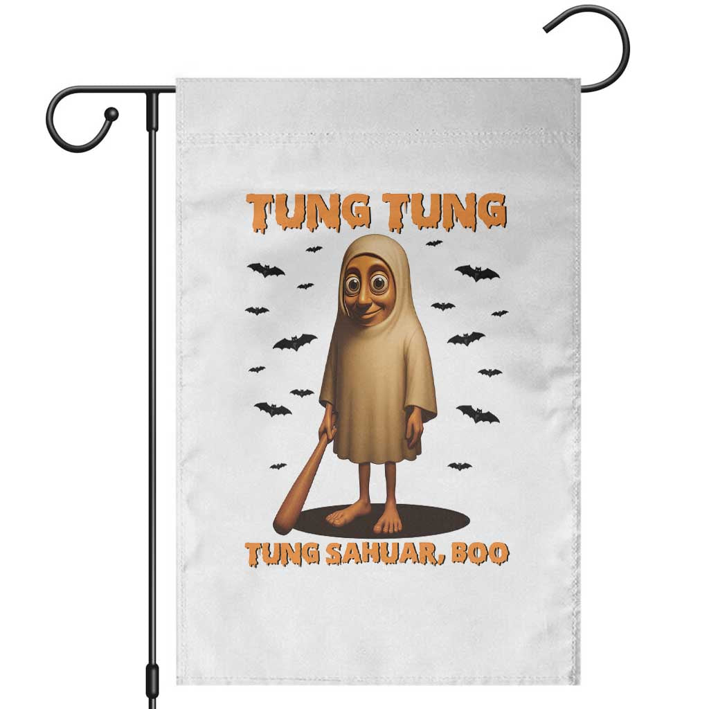 Funny Italian Brainrot Halloween Garden Flag Tung Tung Tung Sahur Meme TS14 White Print Your Wear