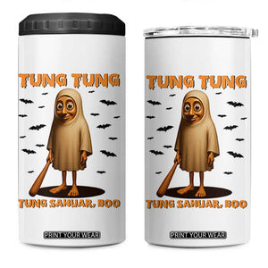 Funny Italian Brainrot Halloween 4 in 1 Can Cooler Tumbler Tung Tung Tung Sahur Meme TS14 One Size: 16 oz White Print Your Wear
