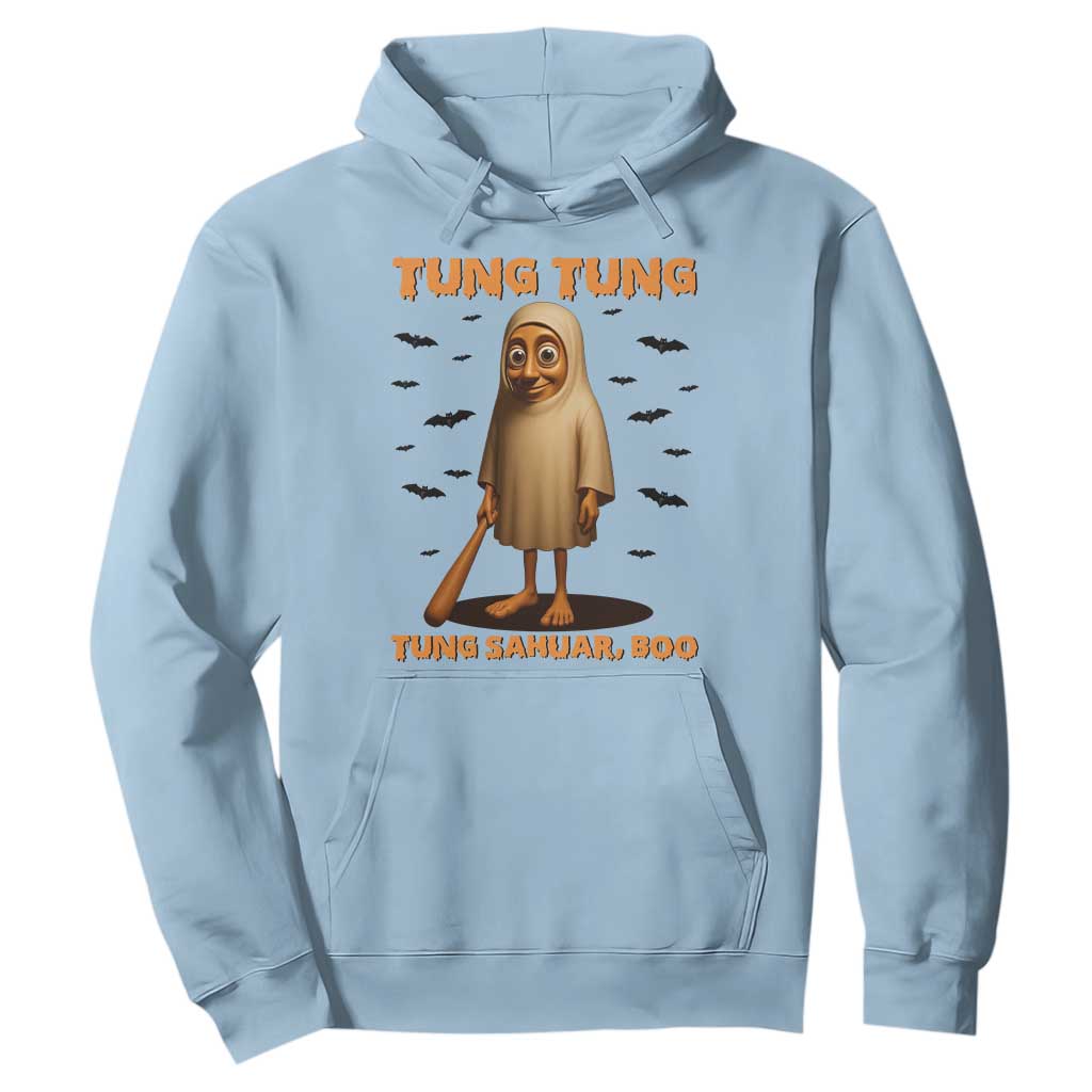 Funny Italian Brainrot Halloween Hoodie Tung Tung Tung Sahur Meme TS14 Light Blue Print Your Wear
