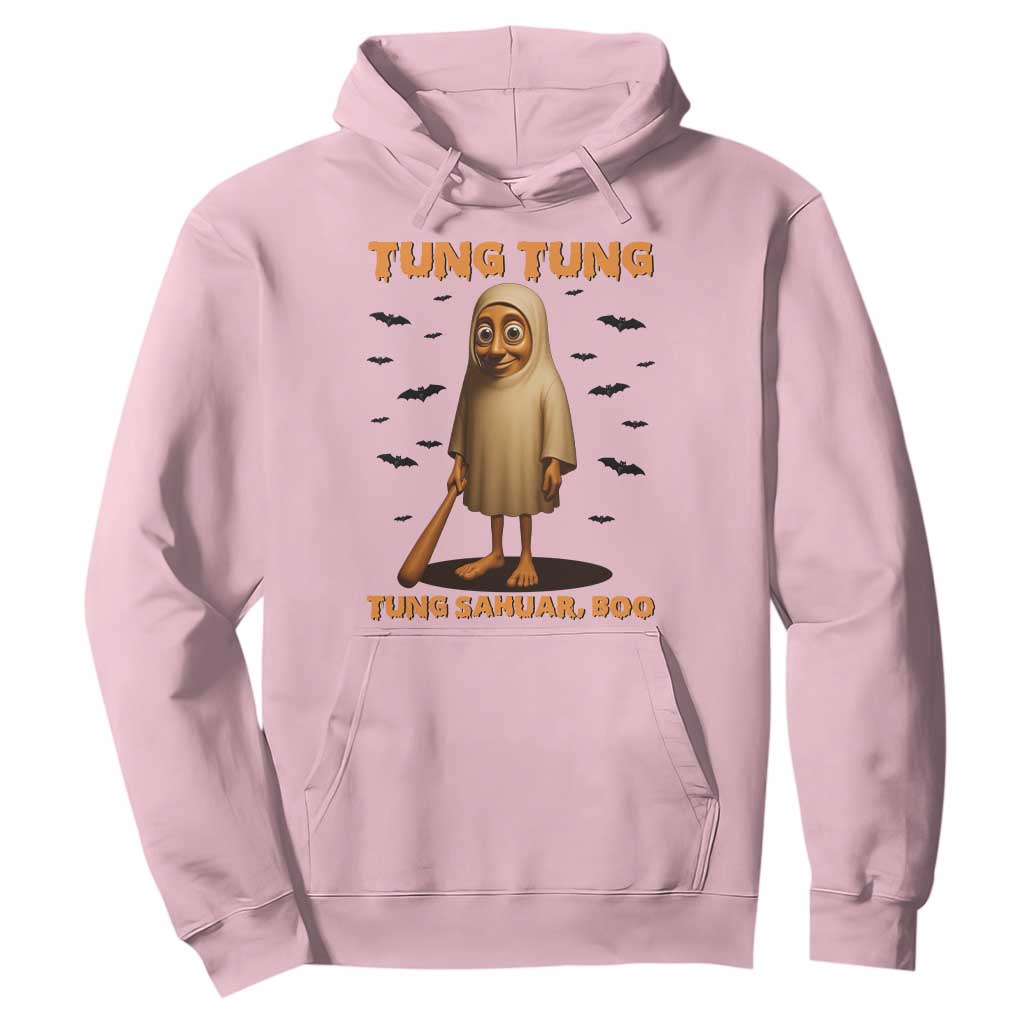 Funny Italian Brainrot Halloween Hoodie Tung Tung Tung Sahur Meme TS14 Light Pink Print Your Wear