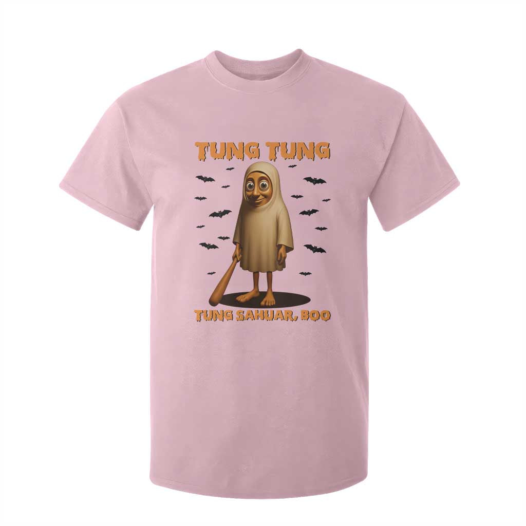 Funny Italian Brainrot Halloween T Shirt For Kid Tung Tung Tung Sahur Meme TS14 Light Pink Print Your Wear