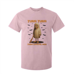 Funny Italian Brainrot Halloween T Shirt For Kid Tung Tung Tung Sahur Meme TS14 Light Pink Print Your Wear