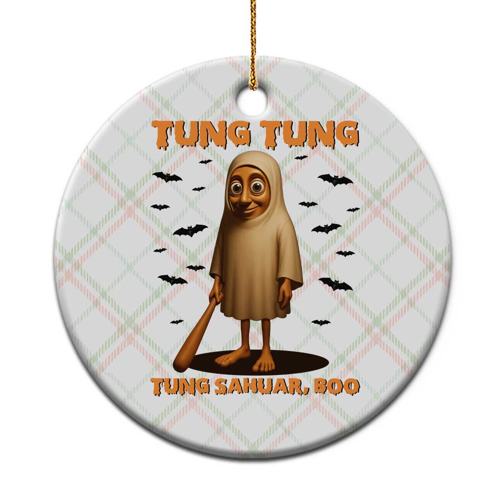 Funny Italian Brainrot Halloween Ceramic Ornament Tung Tung Tung Sahur Meme TS14 1pc Christmas Plaid Print Your Wear