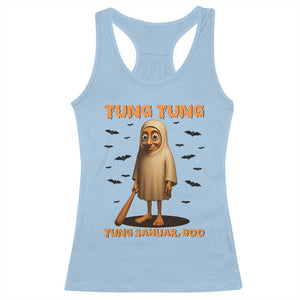 Funny Italian Brainrot Halloween Racerback Tank Top Tung Tung Tung Sahur Meme TS14 Light Blue Print Your Wear