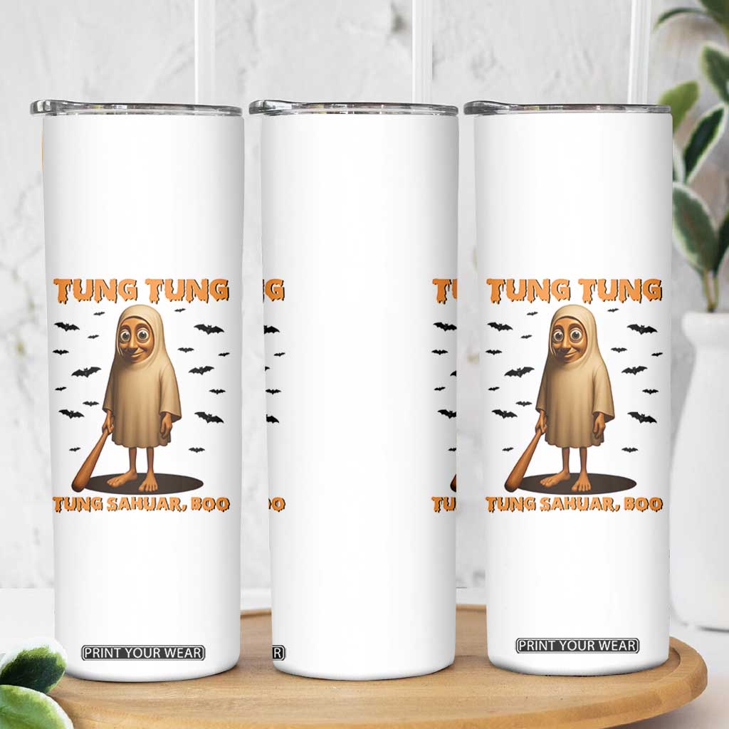 Funny Italian Brainrot Halloween Skinny Tumbler Tung Tung Tung Sahur Meme TS14 Print Your Wear