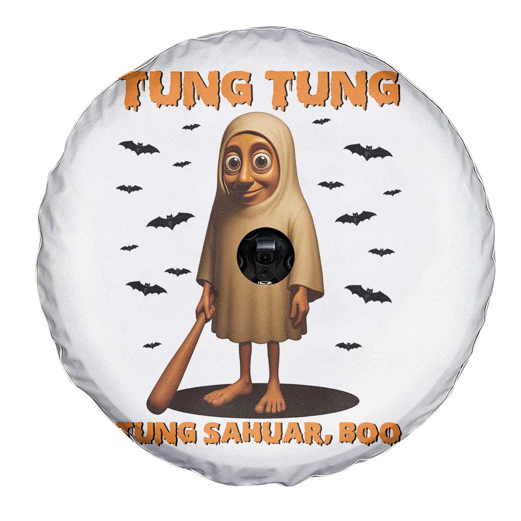 Funny Italian Brainrot Halloween Spare Tire Cover Tung Tung Tung Sahur Meme TS14 Print Your Wear