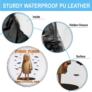 Funny Italian Brainrot Halloween Spare Tire Cover Tung Tung Tung Sahur Meme TS14 Print Your Wear