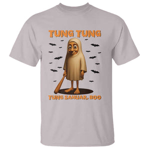 Funny Italian Brainrot Halloween T Shirt Tung Tung Tung Sahur Meme TS14 Ice Gray Print Your Wear