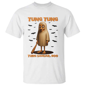 Funny Italian Brainrot Halloween T Shirt Tung Tung Tung Sahur Meme TS14 White Print Your Wear