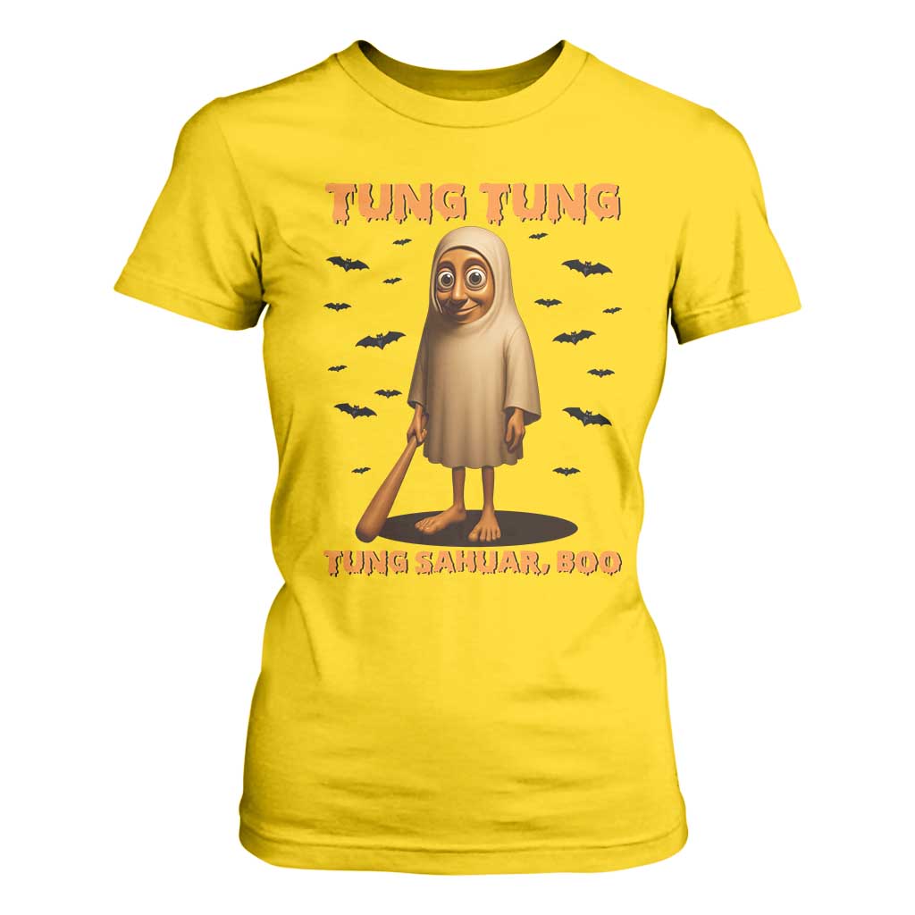 Funny Italian Brainrot Halloween T Shirt For Women Tung Tung Tung Sahur Meme TS14 Daisy Print Your Wear