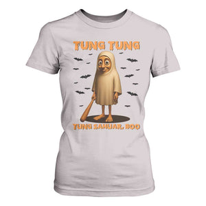 Funny Italian Brainrot Halloween T Shirt For Women Tung Tung Tung Sahur Meme TS14 Ice Gray Print Your Wear