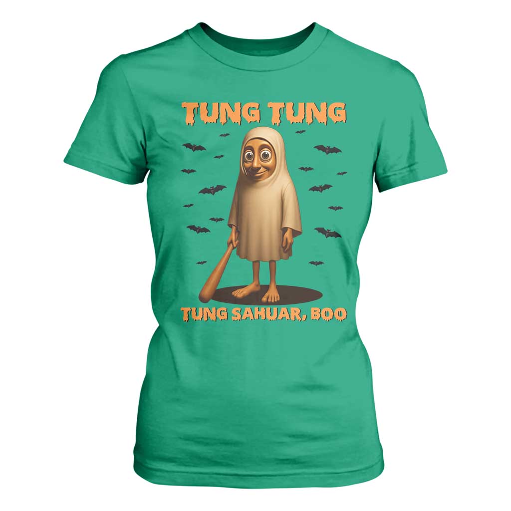 Funny Italian Brainrot Halloween T Shirt For Women Tung Tung Tung Sahur Meme TS14 Irish Green Print Your Wear