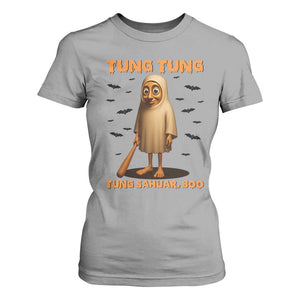 Funny Italian Brainrot Halloween T Shirt For Women Tung Tung Tung Sahur Meme TS14 Sport Gray Print Your Wear