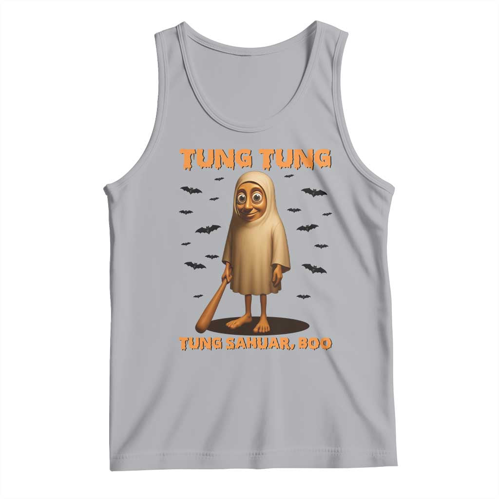 Funny Italian Brainrot Halloween Tank Top Tung Tung Tung Sahur Meme TS14 Athletic Heather Print Your Wear