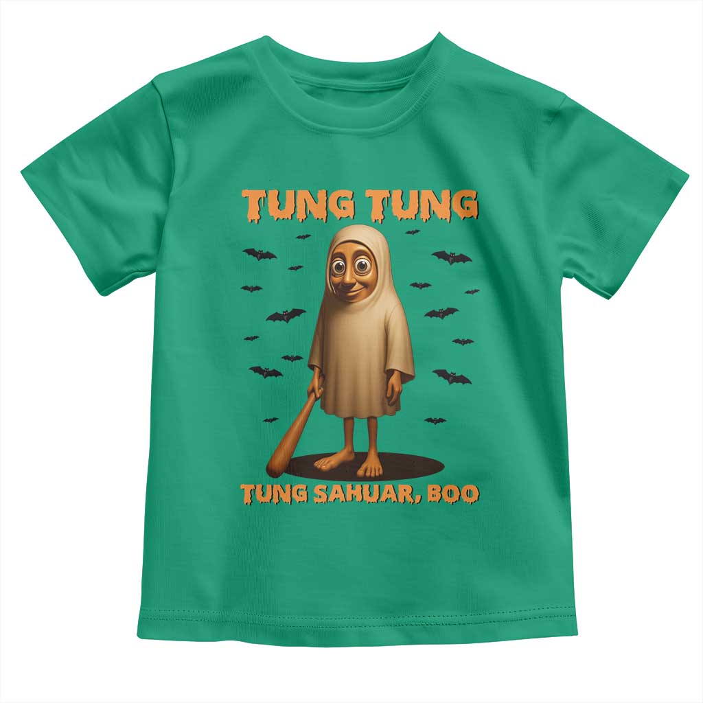 Funny Italian Brainrot Halloween Toddler T Shirt Tung Tung Tung Sahur Meme TS14 Irish Green Print Your Wear