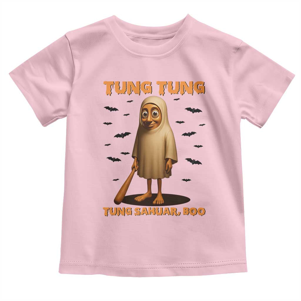 Funny Italian Brainrot Halloween Toddler T Shirt Tung Tung Tung Sahur Meme TS14 Light Pink Print Your Wear