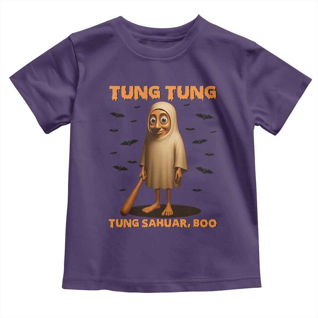 Funny Italian Brainrot Halloween Toddler T Shirt Tung Tung Tung Sahur Meme TS14 Purple Print Your Wear
